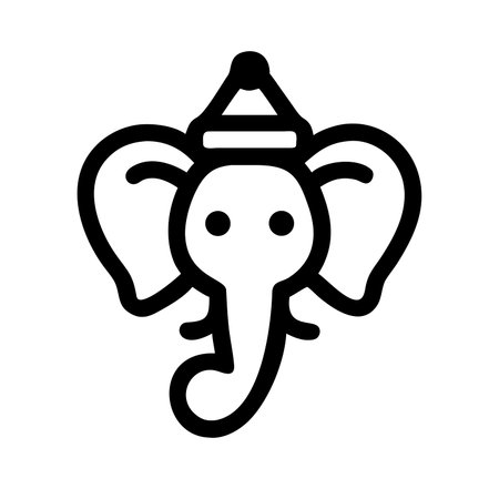Indian Elephant Icon Vector. Outline Indian Elephant Sign. Isolated Contour Symbol Illustrationのイラスト素材
