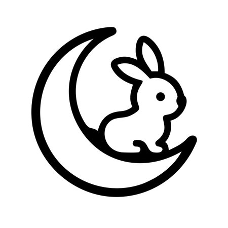 Cute Bunny Icon Vector. Outline Cute Bunny Sign. Isolated Contour Symbol Illustrationのイラスト素材