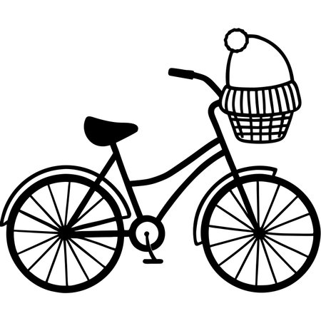 bicycle with hat on white background, vector illustration, eps10のイラスト素材