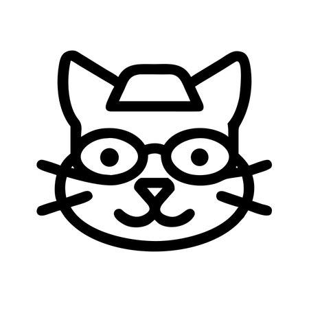 Cat Face Icon Vector. Outline Cat Face Sign. Isolated Contour Symbol Illustrationのイラスト素材