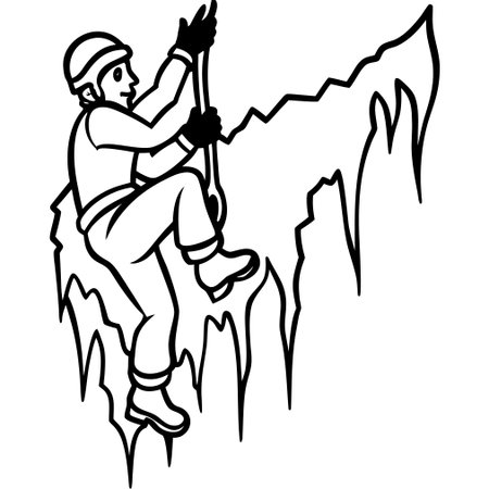 Climber.Mountain Climbing.Vector illustration ready for vinyl cutting.のイラスト素材