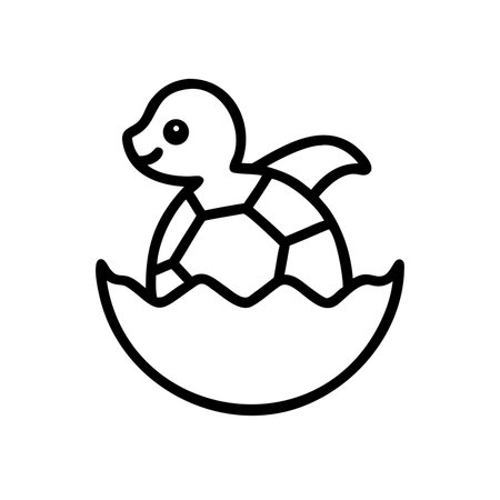 Turtle icon vector. A thin line sign. Isolated contour symbol illustrationのイラスト素材