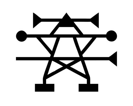 High-voltage power line icon, vector illustration. Flat design styleのイラスト素材