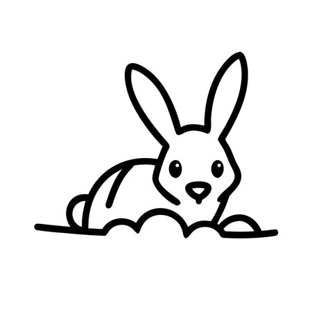 Rabbit icon vector. A thin line sign. Isolated contour symbol illustrationのイラスト素材
