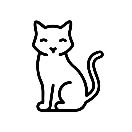 Cat icon vector isolated on white background, Cat transparent sign, line symbol or linear element design in outline styleのイラスト素材