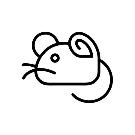 Mouse icon vector. A thin line sign. Isolated contour symbol illustrationのイラスト素材