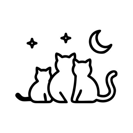 Cats line icon, concept illustration, outline symbol, vector sign, linear symbol.のイラスト素材