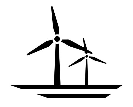 Wind turbines icon. Simple illustration of wind turbines vector icon for webのイラスト素材