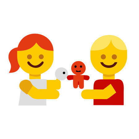 Happy family icon. Flat illustration of happy family vector icon for web designのイラスト素材