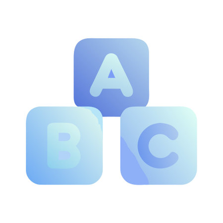 ABC blocks flat icon, vector graphics, a colorful solid pattern on a white background, eps 10.のイラスト素材
