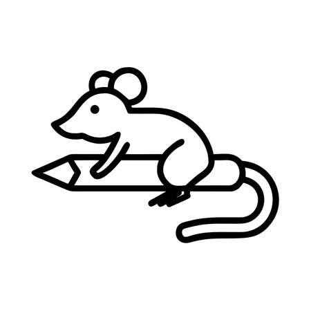Mouse icon vector. A thin line sign. Isolated contour symbol illustrationのイラスト素材