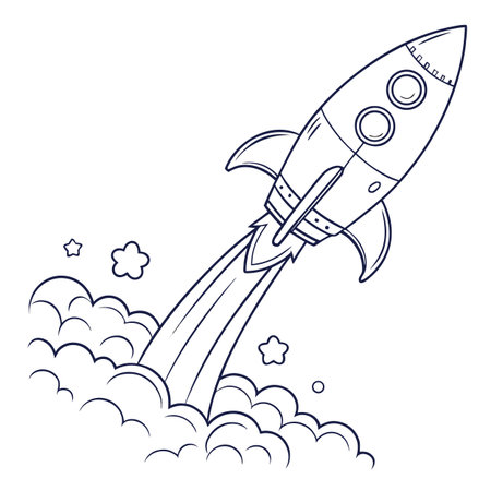 Space rocket icon. Outline illustration of space rocket vector icon for webのイラスト素材
