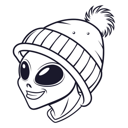 Vector illustration of a girl in a knitted hat and sunglasses.のイラスト素材