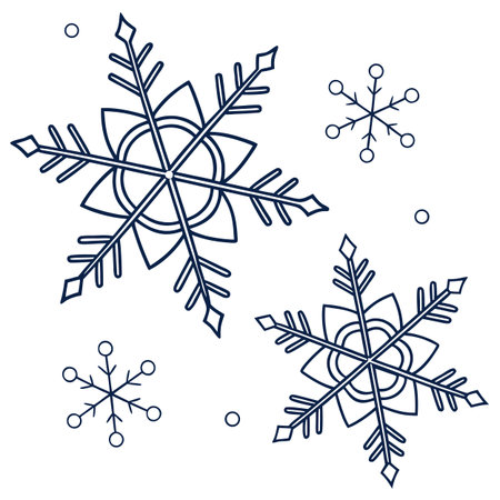 Snowflakes vector illustration isolated on white background. Design for banner, poster or print.