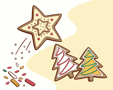 christmas design over beige  background vector illustration eps10のイラスト素材