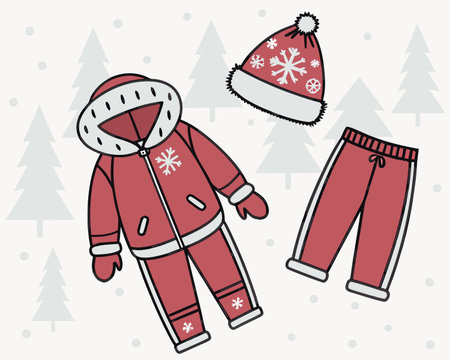 Winter clothes design over white background, vector illustration. Vector illustration.のイラスト素材