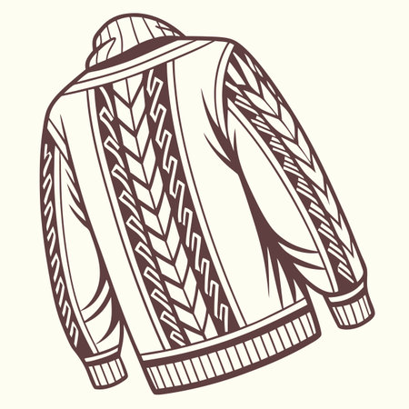 Woolen winter sweater. Vector illustration in doodle styleのイラスト素材