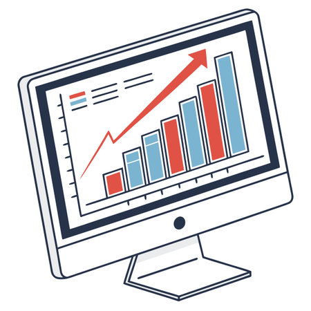 computer monitor with statistics graphic vector illustration graphic design vector illustration graphic designのイラスト素材