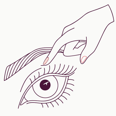 Eyelash extension procedure. Eyelash extension procedure. Vector illustration.のイラスト素材