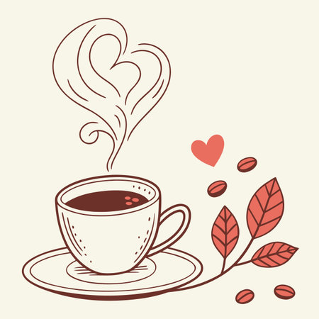 Coffee design over beige  background, vector illustration.のイラスト素材