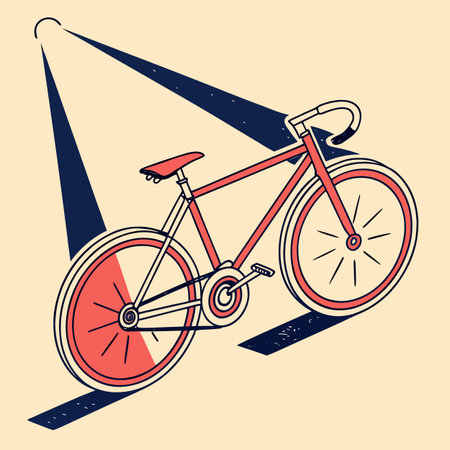 Bicycle icon, vector illustration in flat design style with shadow.のイラスト素材