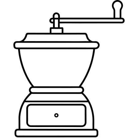 coffee grinder icon over white background, line style, vector illustrationのイラスト素材