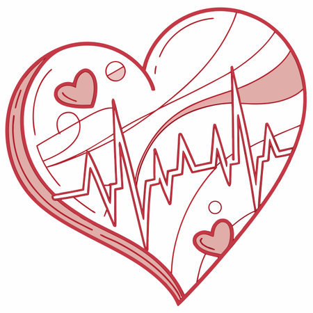 Heart with cardiogram on white background. Vector illustration for your designのイラスト素材
