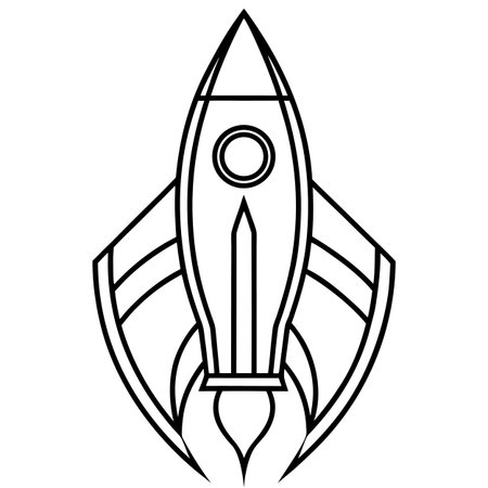 Rocket icon. Outline illustration of rocket vector icon for web designのイラスト素材