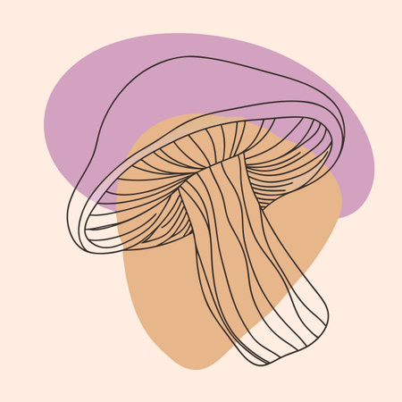 Mushroom. Hand drawn vector illustration in doodle style.のイラスト素材
