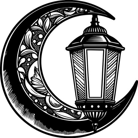 Ramadan Kareem Lantern.Vector illustration ready for vinyl cutting.のイラスト素材