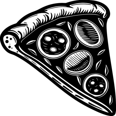 Pizza.Fast Food.Vector illustration ready for vinyl cutting.のイラスト素材