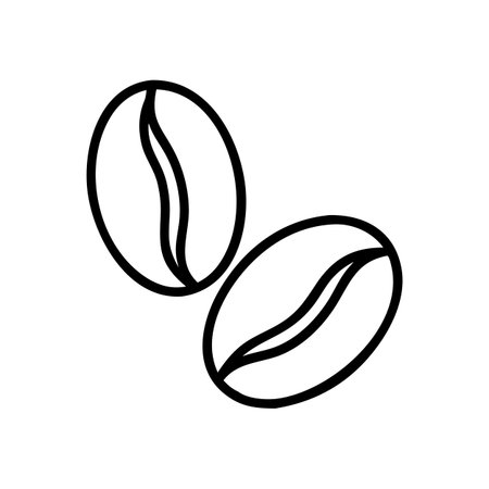 coffee beans icon over white background, line style, vector illustrationのイラスト素材