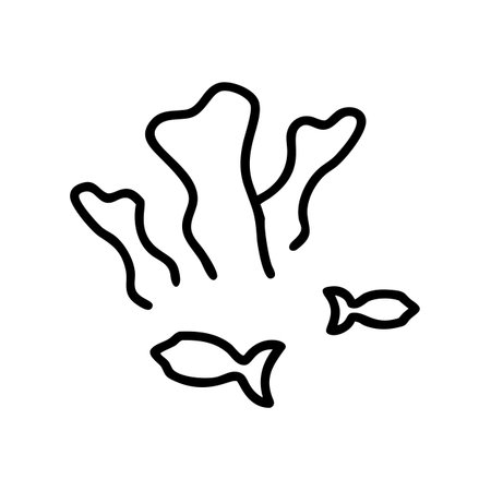 Sea life icon vector. A thin line sign. Isolated contour symbol illustrationのイラスト素材