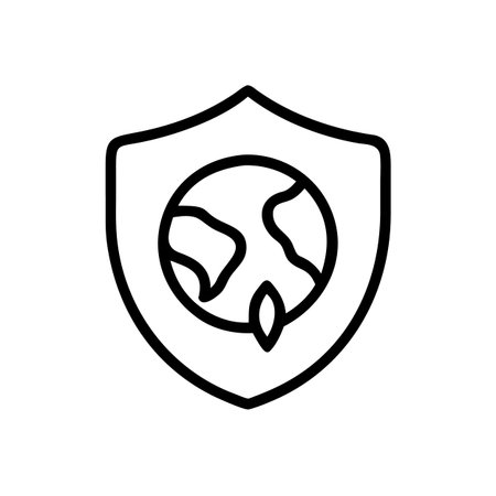 Global security icon vector. A thin line sign. Isolated contour symbol illustrationのイラスト素材