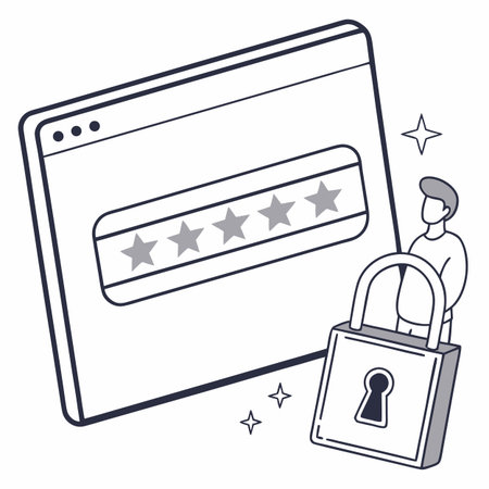 Flat icon illustration of a password input field with asterisks, representing digital security and privacy.のイラスト素材