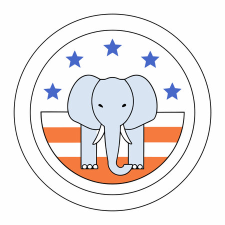 A stylish and simplified elephant head icon, conveying strength, wisdom, and wild nature in a modern style.のイラスト素材