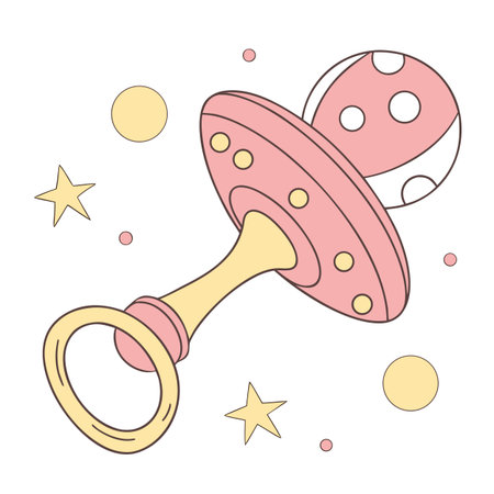 A delightful and colorful baby toy design, ideal for nursery decor, baby shower cards, or toy stores.のイラスト素材