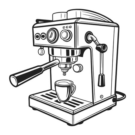 Coffee machine isolated on a white background. Vector illustration.のイラスト素材