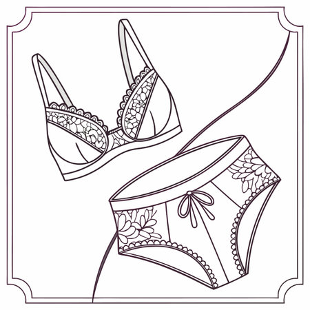 Sexy lingerie. Hand drawn lingerie. Vector illustration.のイラスト素材
