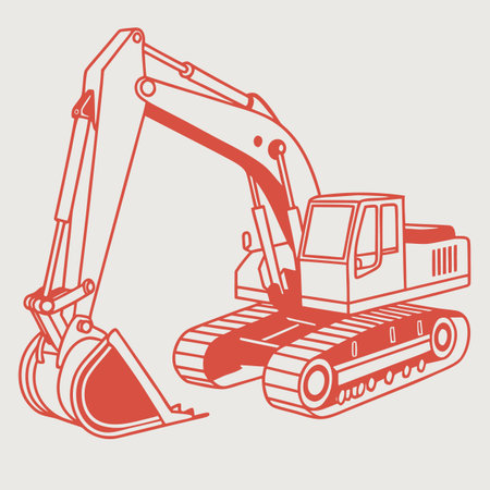 Excavator icon isolated on white background. Vector illustration. Eps 10.のイラスト素材