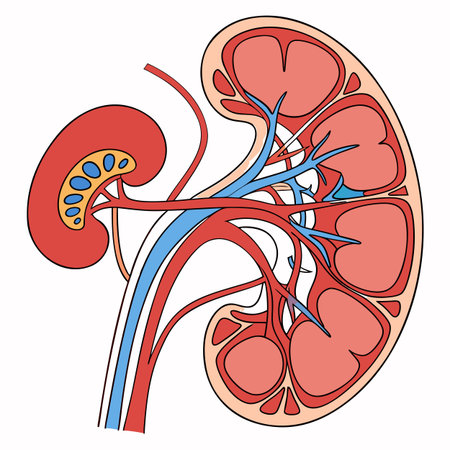 Human kidney icon. Vector illustration of human kidney. Human kidney anatomy.のイラスト素材