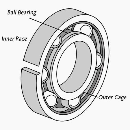 Illustration of a ball bearing on a white background, vector illustrationのイラスト素材