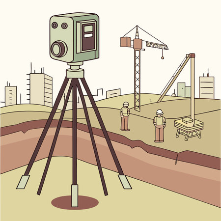 A sleek vector illustration of a security camera designed for monitoring construction sites, enhancing safety and surveillance.のイラスト素材