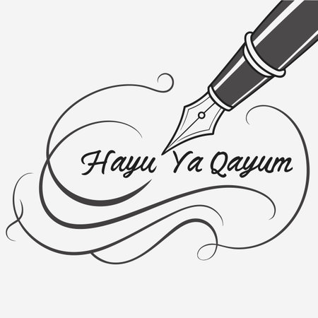 Exquisite Arabic calligraphy featuring the divine names 'Ya Hayyu Ya Qayyum', symbolizing eternal life and sustenance.のイラスト素材