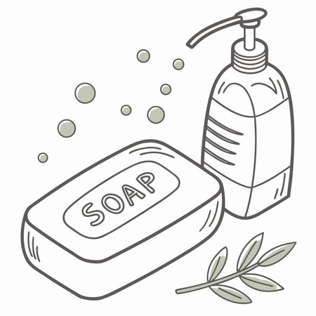A minimalist bar of soap, presented cleanly and isolated as a fundamental hygiene product.のイラスト素材