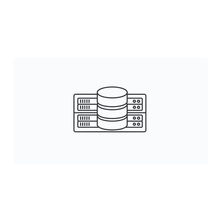 An icon illustrating a cylindrical database placed on top of server racks, representing database...