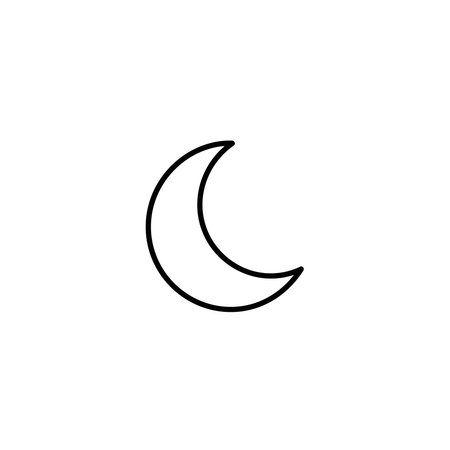 Clean vector icon of a crescent moon phase suitable for astronomical or nighttime designs.のイラスト素材