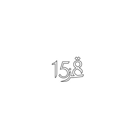 A unique, stylized outline illustration of the number 158, rendered in a distinctive hand-drawn or...