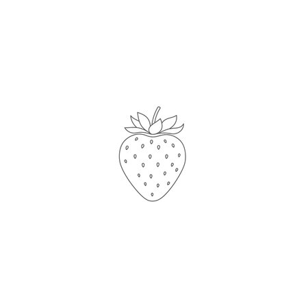 An appealing outline graphic icon of a strawberry, ideal for designs related to fresh produce, healthy lifestyles, and natural food products, Appealing, Designs, Related, Food, Produce, Products, Jamのイラスト素材
