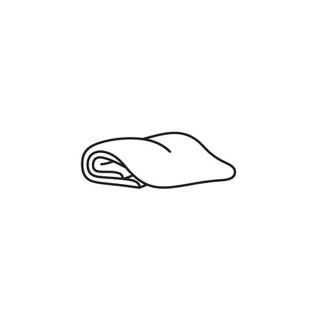 A simple black and white line drawing icon of a piece of cloth or fabric folded neatly, Simple, Black, White, Piece, Fabric, Design, Minimalist, Drawing, Flat, Element, Outline, Pattern, Textileのイラスト素材